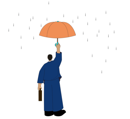 Man with umbrella